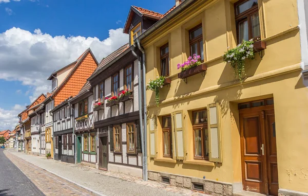 Calle Con Casas Históricas Centro Quedlinburg Alemania — Foto de Stock