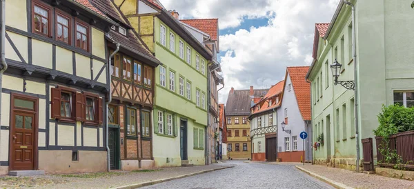 Panorama Colorful Street Quedlinburg Germany — Stock Photo, Image