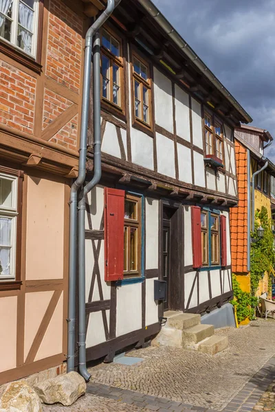 Petite Maison Historique Colombages Dans Centre Quedlinburg Allemagne — Photo