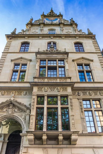 Dekorerad Fasad Ett Historiskt Hus Braunschweig Tyskland — Stockfoto