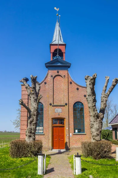 Voorgevel Van Historische Kerk Den Horn Nederland — Stockfoto