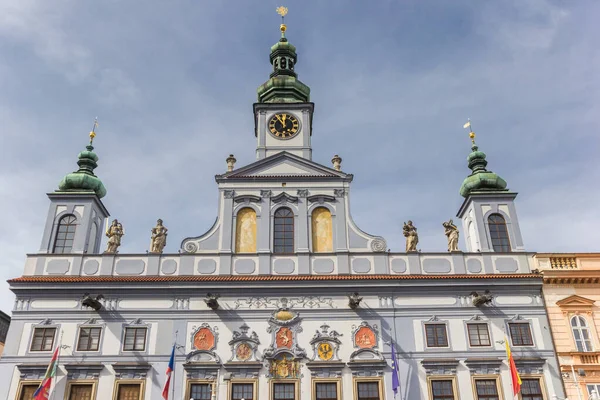 チェコ共和国チェシェケ ブデジョヴィツェの歴史的市庁舎の塔 — ストック写真