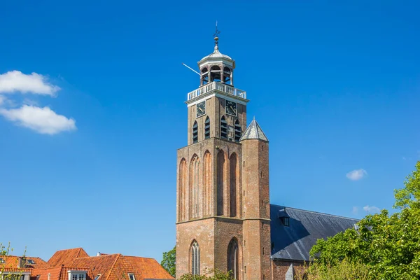Torre Histórica Igreja Centro Vollenhove Holanda — Fotografia de Stock
