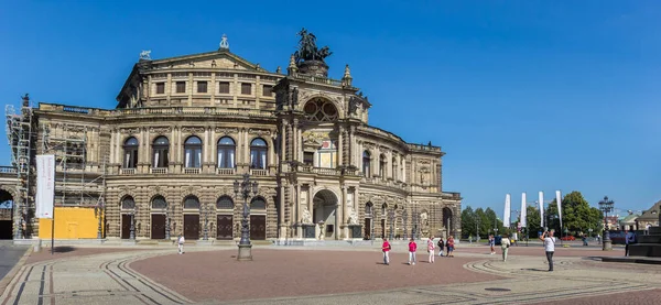 Panorama Historic Semperoper Operation Building Center Dresden Germany — стокове фото