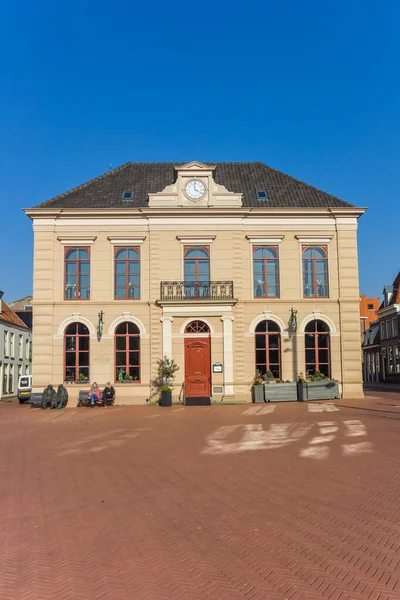 Fachada Frontal Una Casa Histórica Plaza Del Mercado Steenwijk Países — Foto de Stock