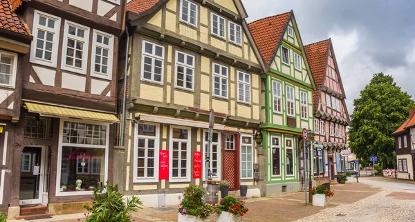 Nákupní Ulice Barevnými Tradičními Domy Celle Německo — Stock fotografie