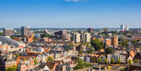 Hollanda Groningen Deki Eski Yeni Mimari Üzerinde Hava Manzarası — Stok fotoğraf