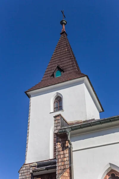 Věž Historického Kostela Kvildě Česká Republika — Stock fotografie