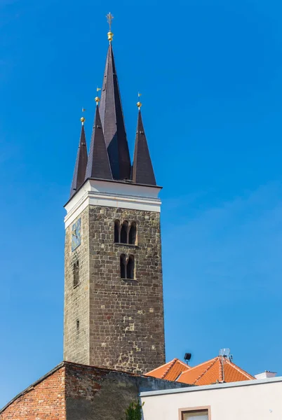 Toren Van Kerk Van Heilige Geest Telc Tsjechië — Stockfoto