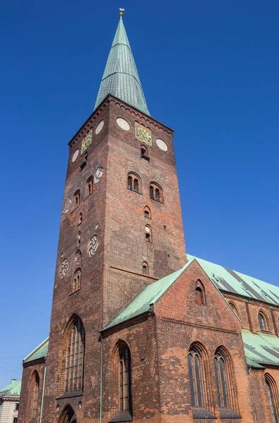 Tour Église Historique Dom Dans Centre Aarhus Danemark — Photo