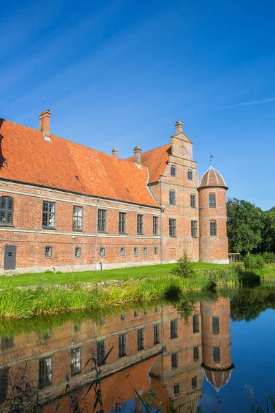 Corner Tower Historic Castle Reflected Water Rosenholm Denmark — Stock Photo, Image