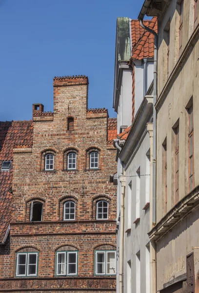 Old houses in the historic center of Lubeck — Stock Photo, Image