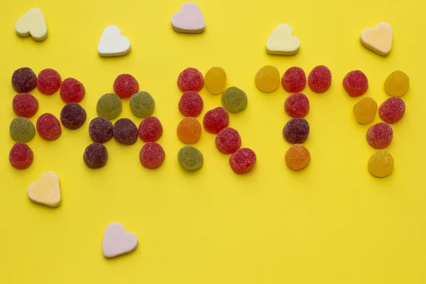 Invitación a la fiesta con dulces —  Fotos de Stock