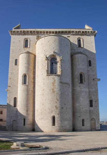 Back of the Trani cathedral against a blue sky — Stock fotografie