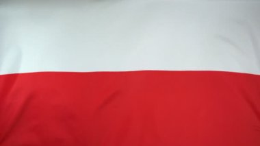Polonya bayrağı gerçek kumaş yakın çekim