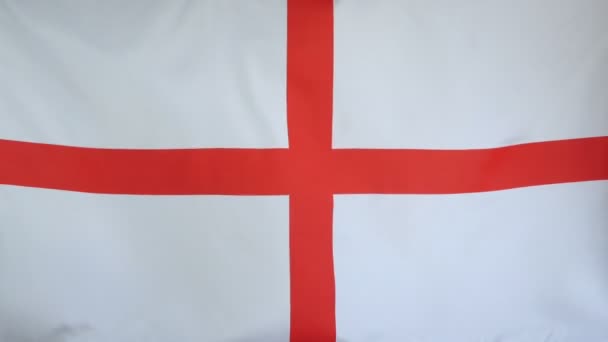 Bandera de Inglaterra tela real Primer plano — Vídeo de stock