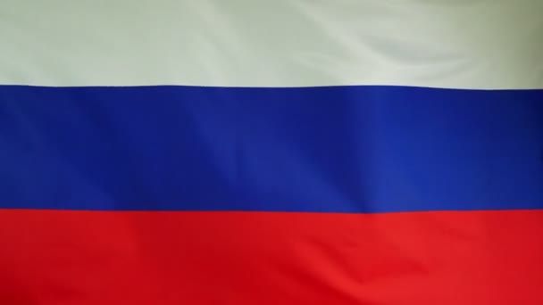 Russie Drapeau tissu réel Gros plan — Video