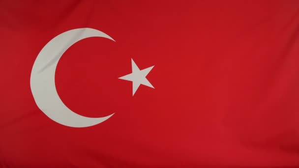 Turquia Bandeira tecido real Close up — Vídeo de Stock