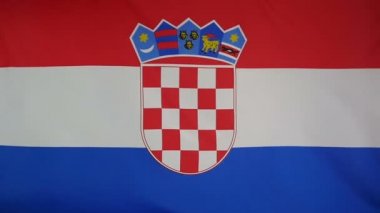 Slowmotion gerçek Tekstil Hırvatistan bayrağı