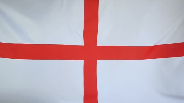 Zeitlupe echte textile Flagge Englands — Stockvideo