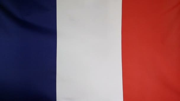 Slowmotion real textile Drapeau de France — Video