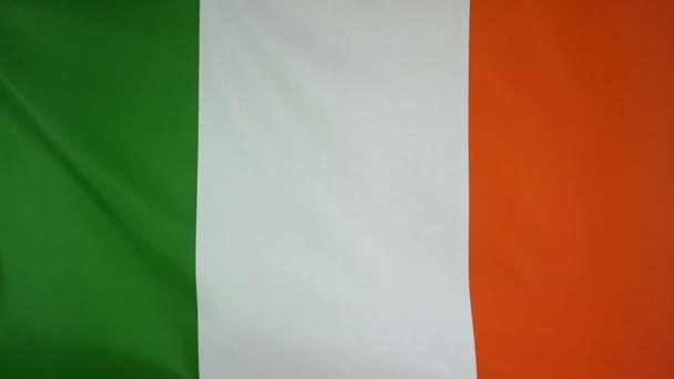 Slowmotion real textil Bandera de Irlanda — Vídeo de stock