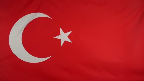 Slowmotion gerçek Tekstil Türkiye bayrağı — Stok video