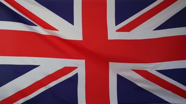 Slowmotion real textile Flag of United Kingdom — Stock Video