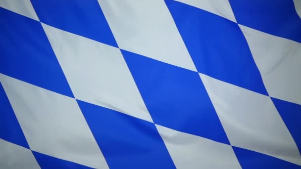 Slowmotion prawdziwe włókienniczych flaga Bawarii — Wideo stockowe