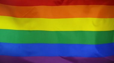 Slowmotion gerçek Tekstil Gökkuşağı bayrağı