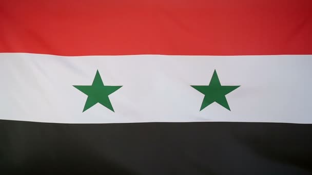 Slowmotion real textile Drapeau de Syrie 