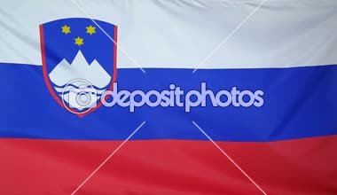 Slowmotion gerçek Tekstil Slovenya bayrağı