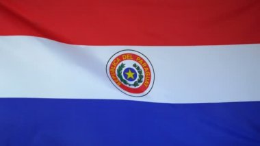 Paraguay bayrak gerçek kumaş yakın çekim