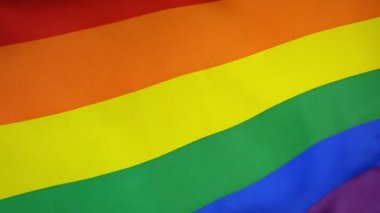 Slowmotion gerçek Tekstil Gökkuşağı bayrağı