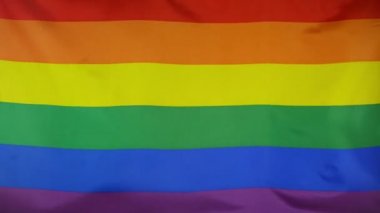 Gökkuşağı bayrağı gerçek kumaş yakın çekim