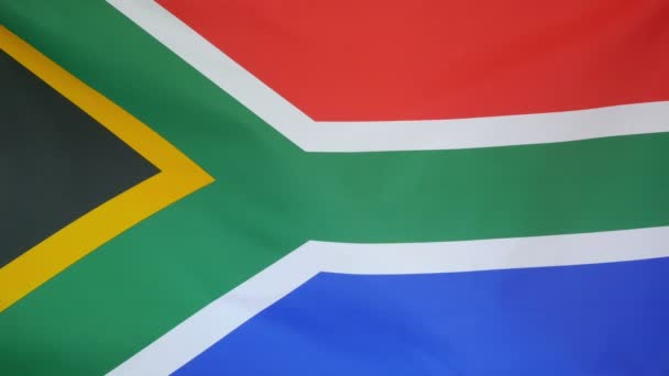 South Africa Flag real fabric close up — Stock Video