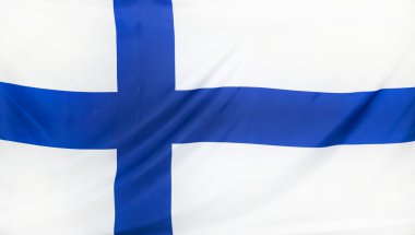 Finlandiya bayrağı gerçek kumaş