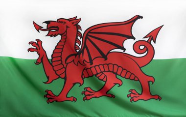 Wales Flag  real fabric clipart