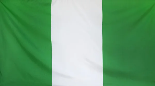 Nigeria flagga verkliga tyg — Stockfoto