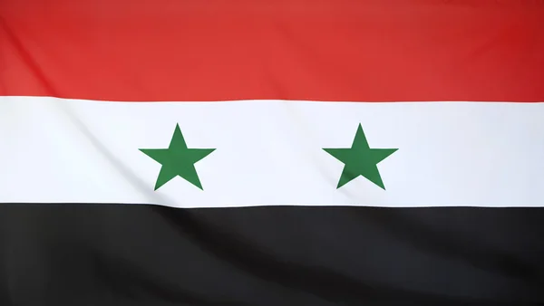 Сирия Флаг реальная ткань — стоковое фото
