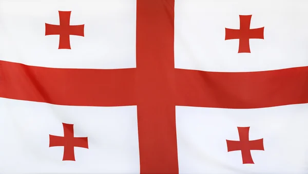 Georgia Flag echte stof — Stockfoto