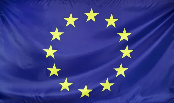 Europa Flag echte stof — Stockfoto