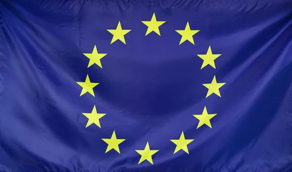 Europe Flag real fabric — Stock Photo, Image