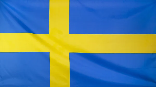 Sweden Flag real fabric — Stock Photo, Image