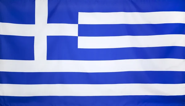 Griechische Flagge aus echtem Stoff — Stockfoto