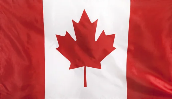 Bandeira do Canadá tecido real — Fotografia de Stock