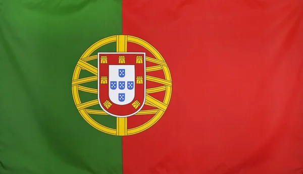Vlag van Portugal echte stof — Stockfoto