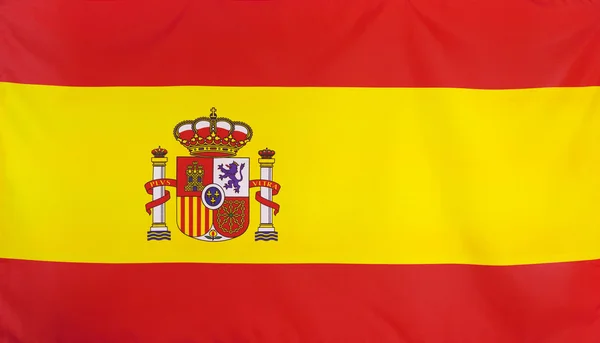 Spain Flag real fabric — Stock Photo, Image