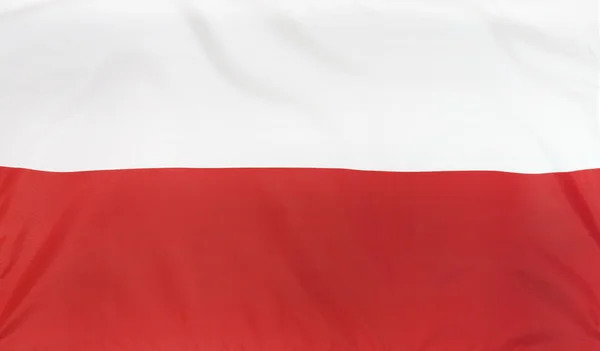 Bandera de Polonia tela real —  Fotos de Stock