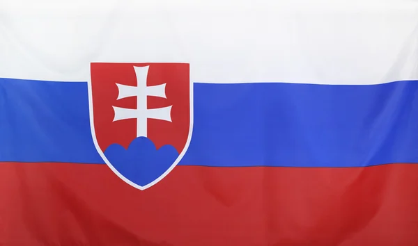 Bandera de Eslovaquia tela real —  Fotos de Stock